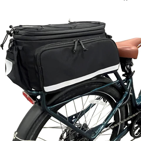 Big Poppa rack bag with drop-down side panniers extended