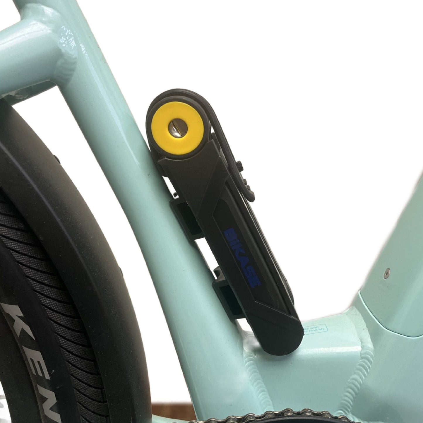 Link Lock folding ebike lock mounted on an electric bike frame