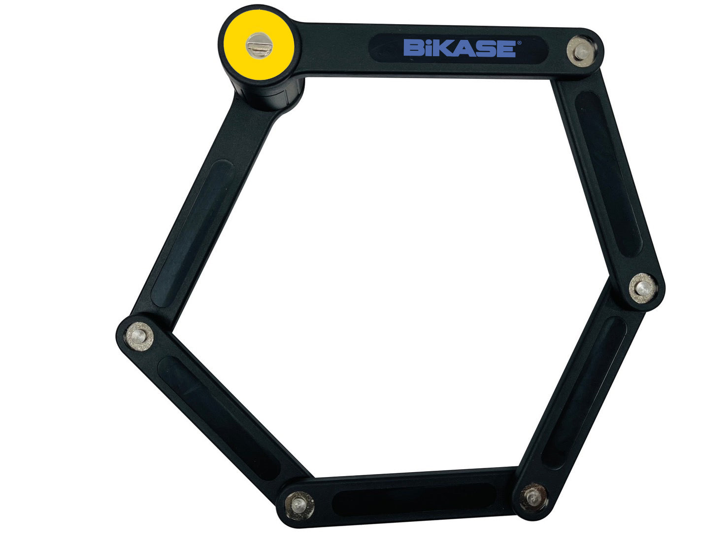 Link Lock folding bike lock extended to its full 34 inch length